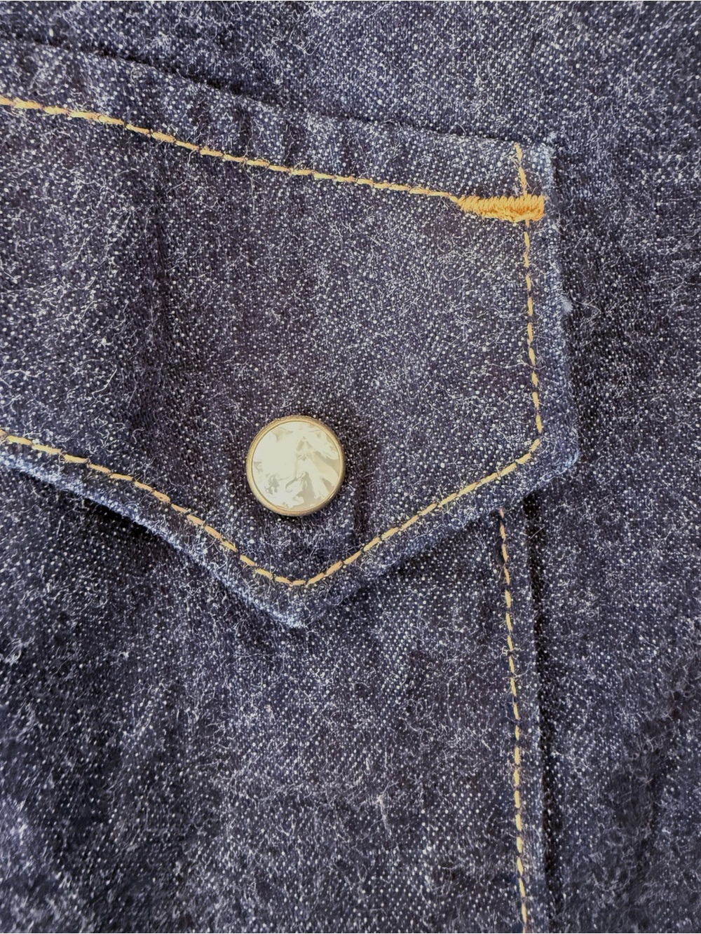 Dark Indigo Denim Western Shirt - Picture 6 of 7